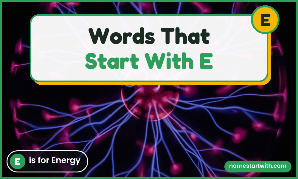 Energy — words that start with e